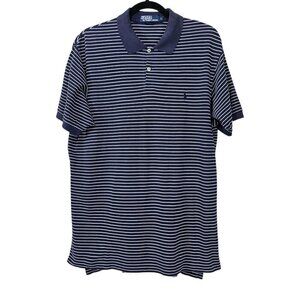 Polo Ralph Lauren Striped Custom Slim Fit Blue And White Polo Shirt